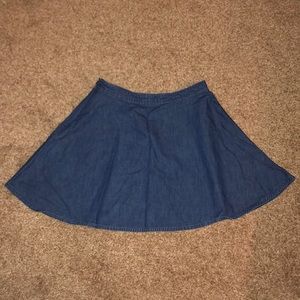 Fit and flare jean skirt